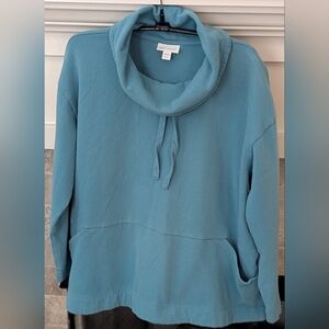 pureJill Women's Aqua Cowl Neck Pullover
